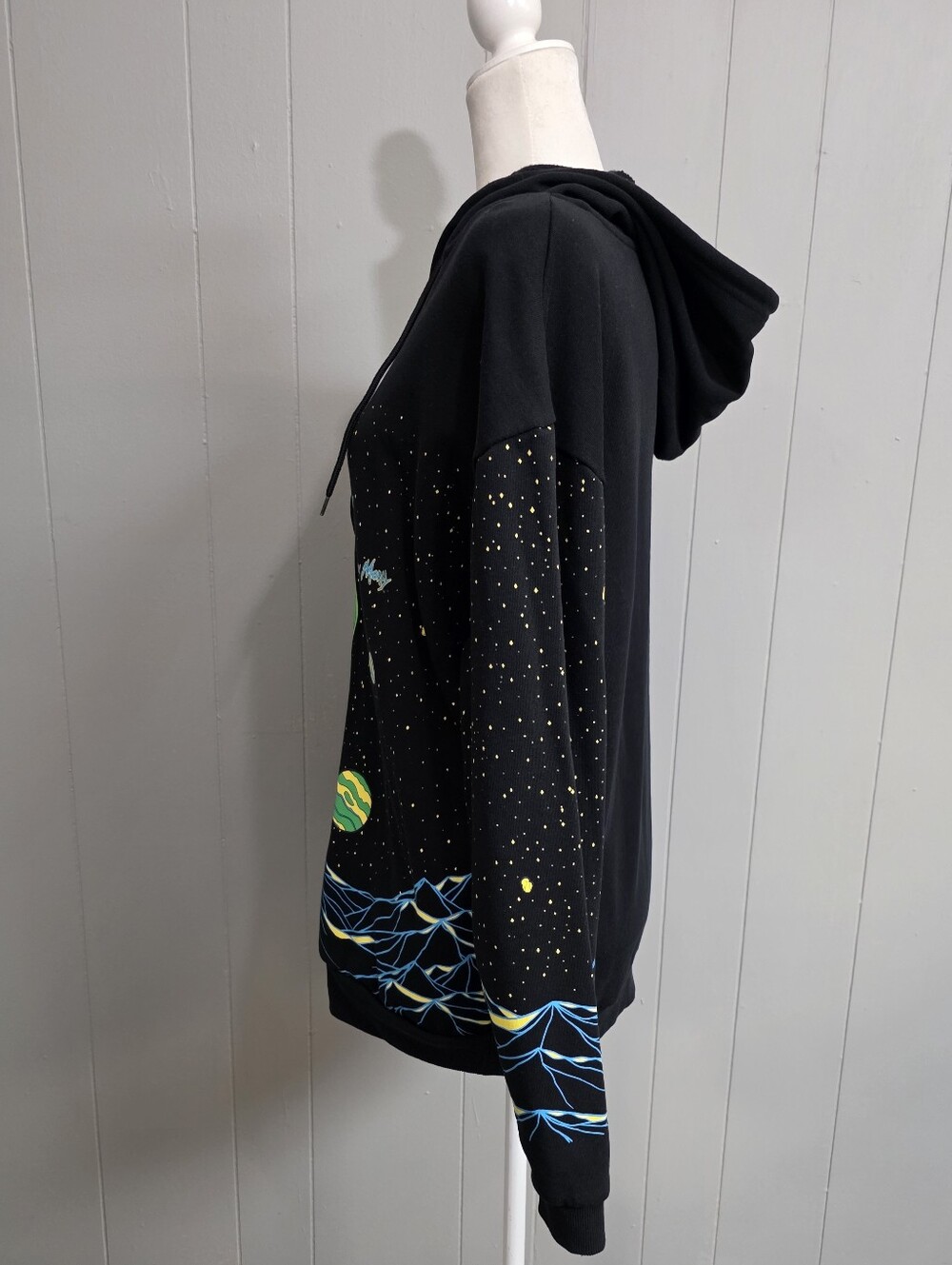 Rick And Morty Unisex Portal Space Scene Black Hoodie Size L - Picture 5 of 13